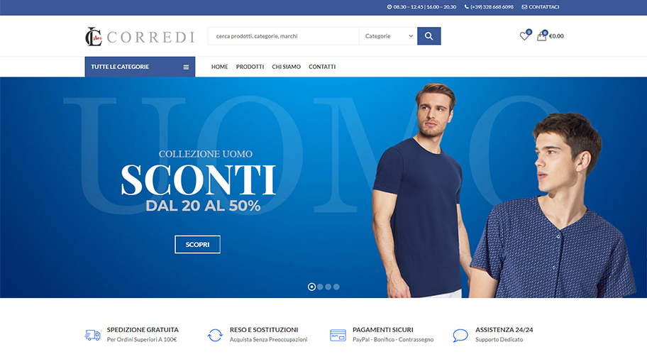 website lc corredi store